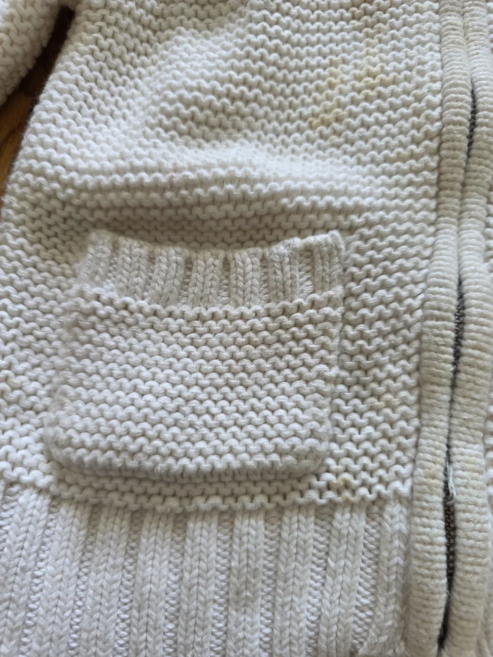 GAP White Knit Hooded Sweater